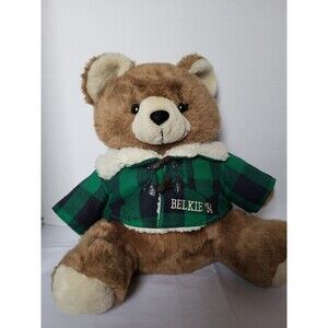 Belkie Brown Bear Plush 18 Inch Black Red Jacket 1994 Stuffed Animal Toy